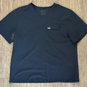 Men’s Figs Blue V-Neck Scrub Top